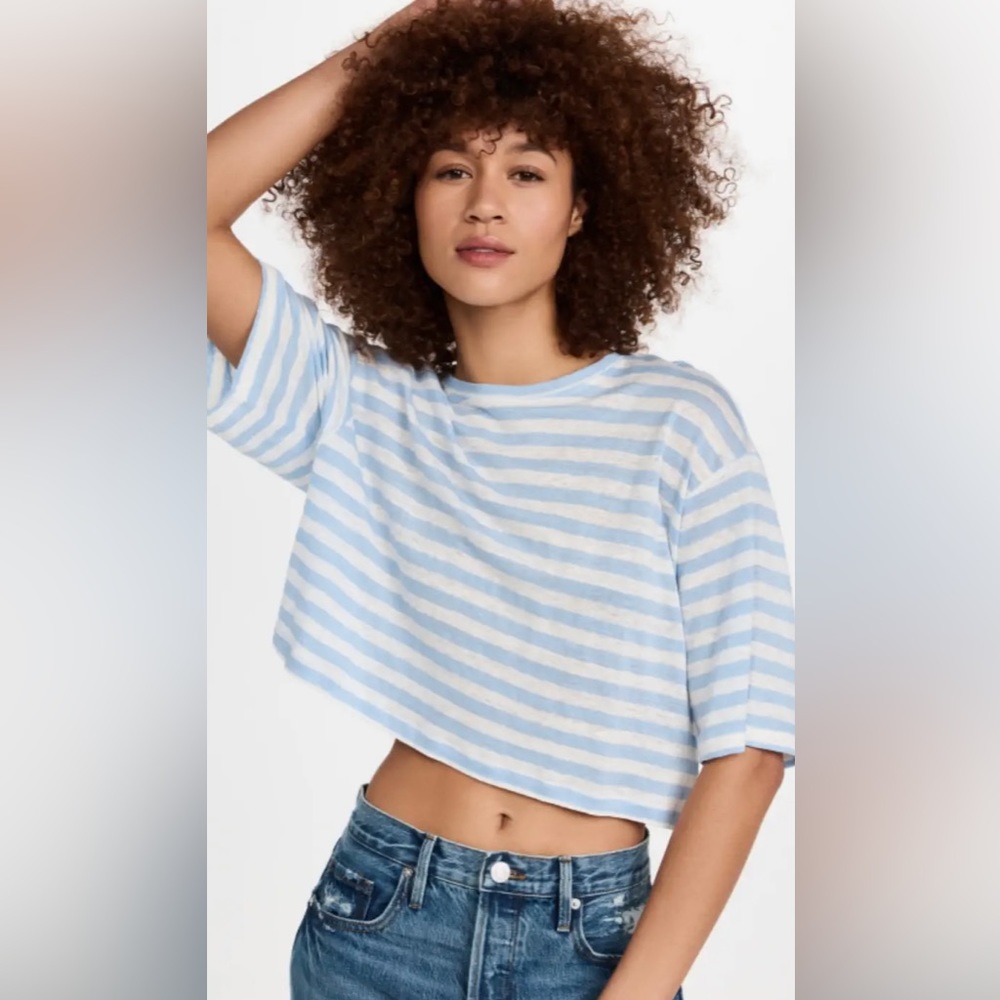 FRAME Boxy Crop Tee, Size XS